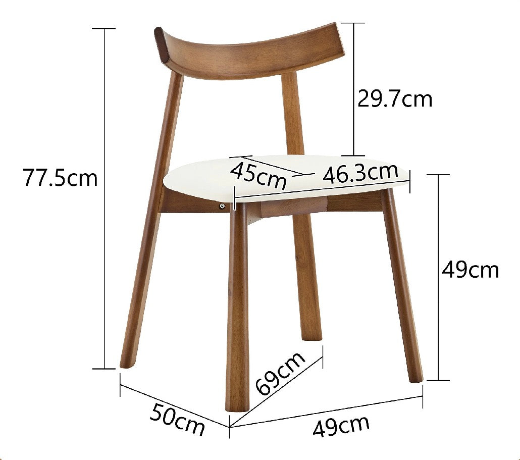 Modern Upholstered Kitchen Chair With Ergonomic Backrest | Set of 2